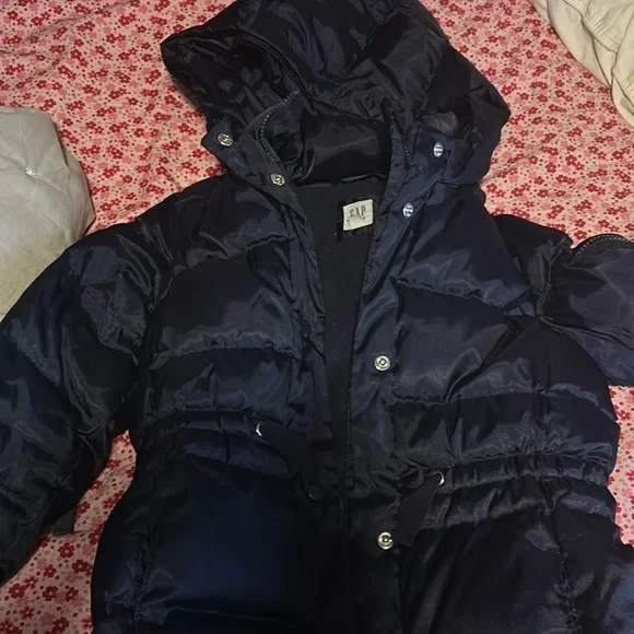 Navy Girls Gap Kids Puffer Parka - Large - Picture 2 of 5